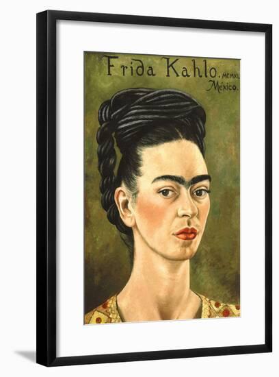 Portrait with Gold Dress-Frida Kahlo-Framed Premium Giclee Print