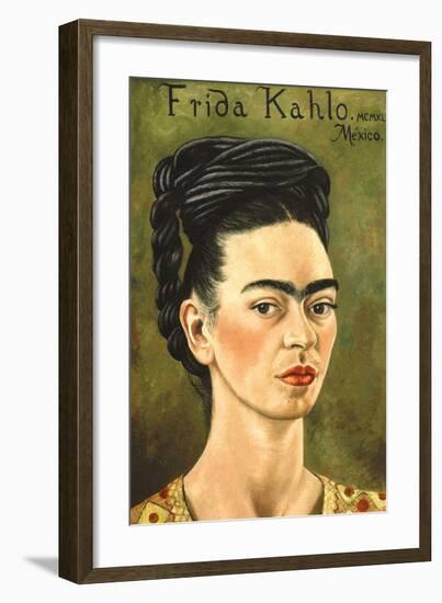 Portrait with Gold Dress-Frida Kahlo-Framed Premium Giclee Print