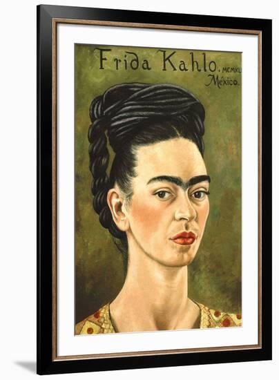 Portrait with Gold Dress-Frida Kahlo-Framed Premium Giclee Print