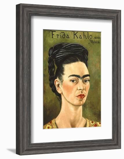 Portrait with Gold Dress-Frida Kahlo-Framed Art Print