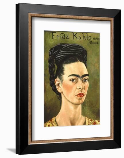 Portrait with Gold Dress-Frida Kahlo-Framed Art Print