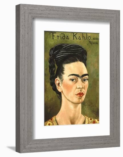 Portrait with Gold Dress-Frida Kahlo-Framed Art Print