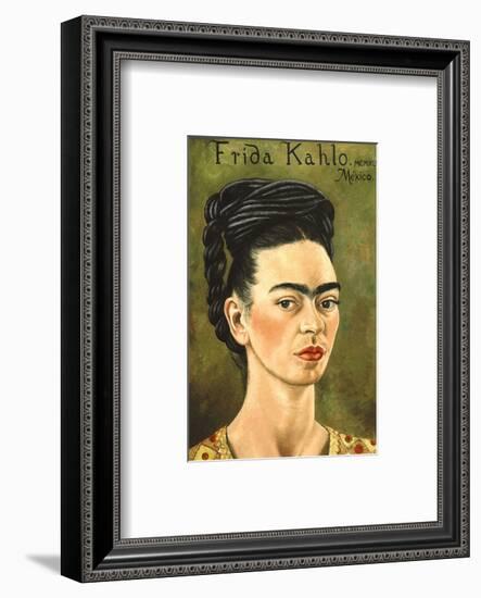 Portrait with Gold Dress-Frida Kahlo-Framed Art Print