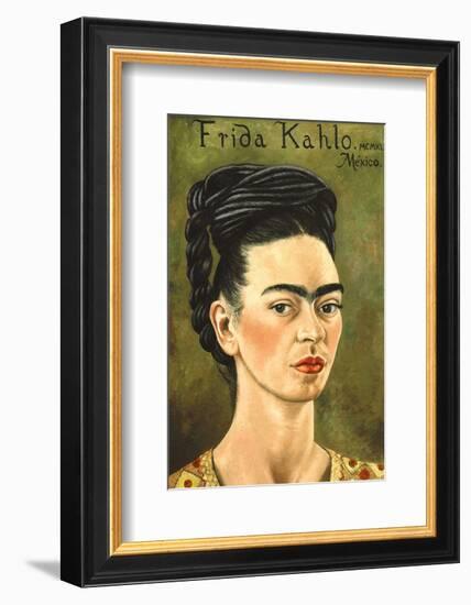 Portrait with Gold Dress-Frida Kahlo-Framed Art Print