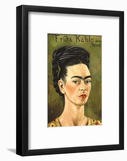 Portrait with Gold Dress-Frida Kahlo-Framed Art Print