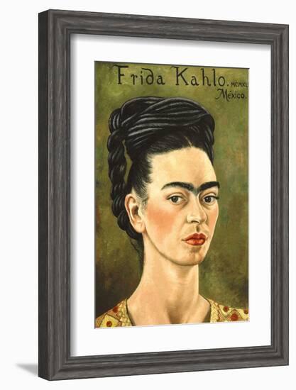 Portrait with Gold Dress-Frida Kahlo-Framed Art Print