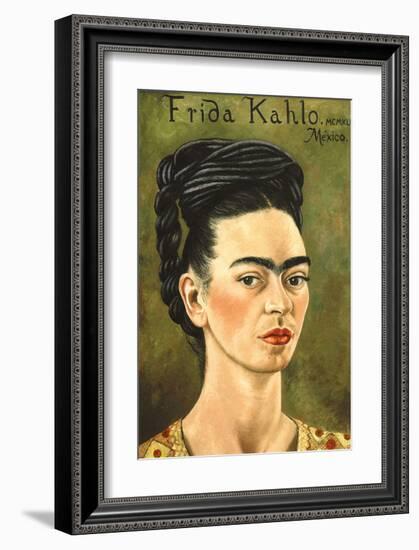 Portrait with Gold Dress-Frida Kahlo-Framed Art Print