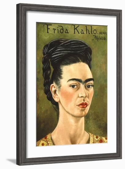 Portrait with Gold Dress-Frida Kahlo-Framed Art Print