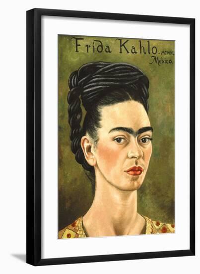 Portrait with Gold Dress-Frida Kahlo-Framed Art Print