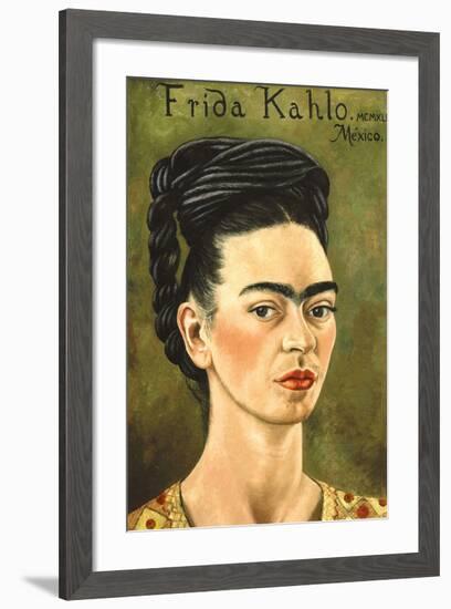 Portrait with Gold Dress-Frida Kahlo-Framed Art Print