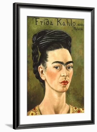 Portrait with Gold Dress-Frida Kahlo-Framed Art Print