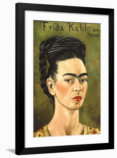 Portrait with Gold Dress-Frida Kahlo-Framed Art Print