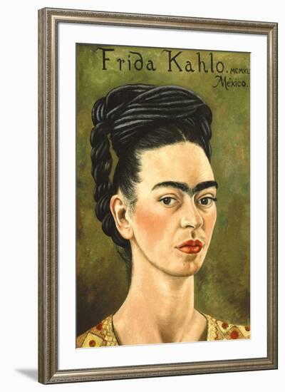 Portrait with Gold Dress-Frida Kahlo-Framed Art Print