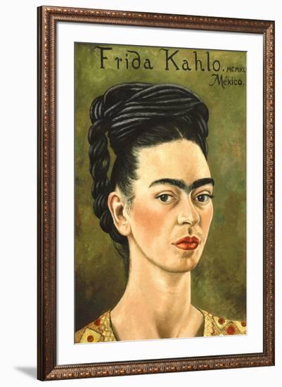 Portrait with Gold Dress-Frida Kahlo-Framed Art Print