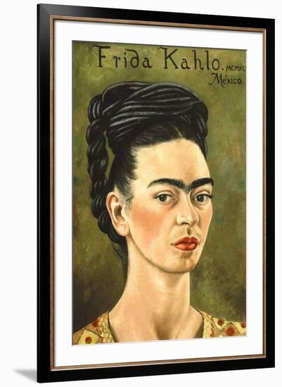 Portrait with Gold Dress-Frida Kahlo-Framed Art Print