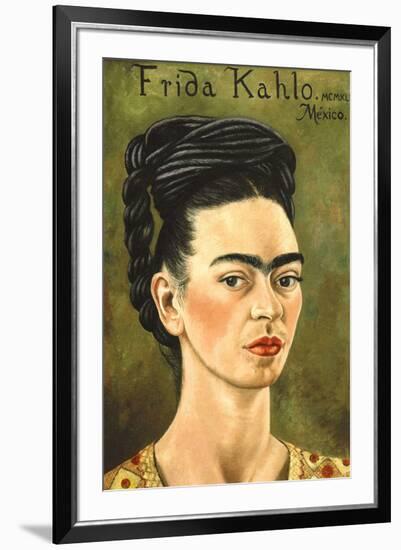 Portrait with Gold Dress-Frida Kahlo-Framed Art Print