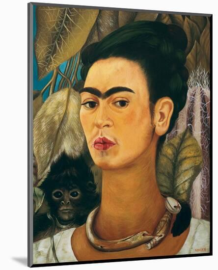 Portrait with Monkey1938-Frida Kahlo-Mounted Premium Giclee Print