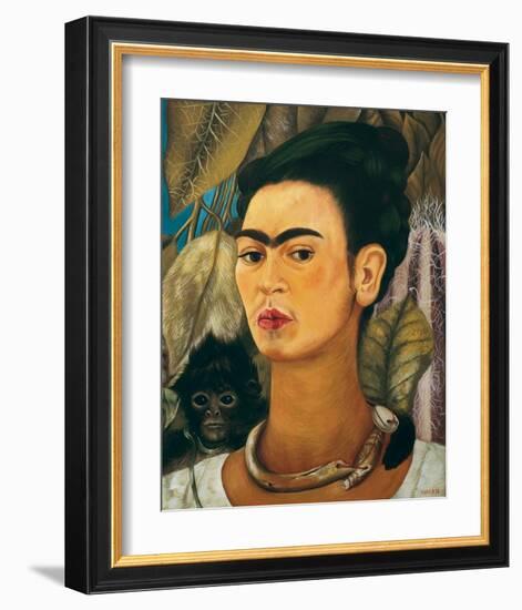 Portrait with Monkey1938-Frida Kahlo-Framed Premium Giclee Print