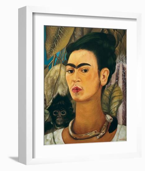 Portrait with Monkey1938-Frida Kahlo-Framed Premium Giclee Print