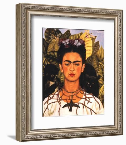 Portrait with Necklace-Frida Kahlo-Framed Premium Giclee Print