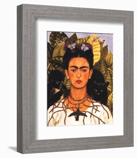 Portrait with Necklace-Frida Kahlo-Framed Premium Giclee Print