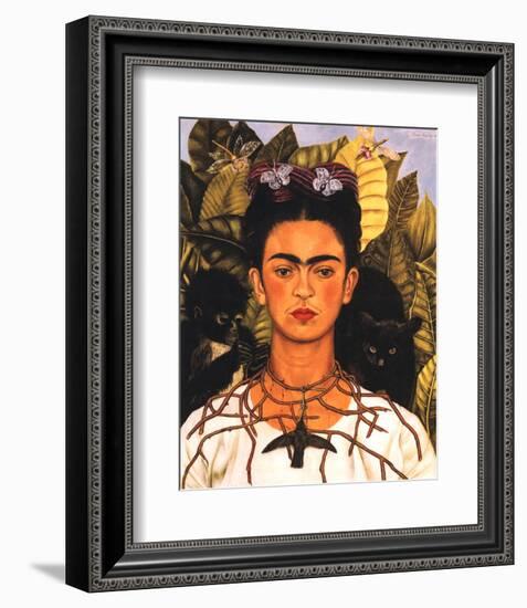 Portrait with Necklace-Frida Kahlo-Framed Premium Giclee Print