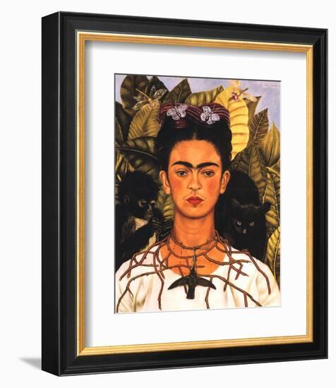 Portrait with Necklace-Frida Kahlo-Framed Premium Giclee Print