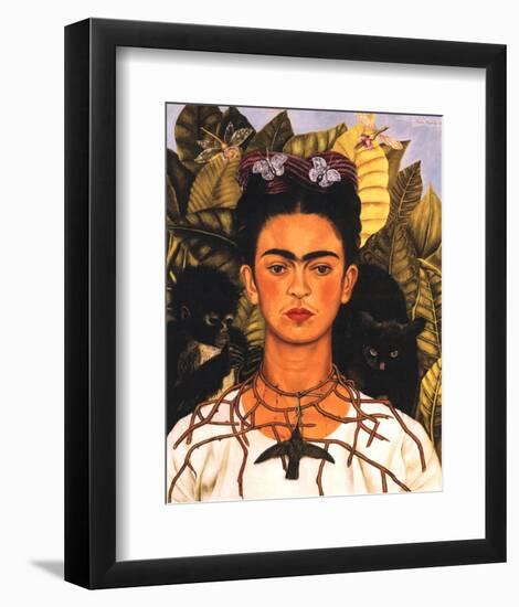 Portrait with Necklace-Frida Kahlo-Framed Premium Giclee Print