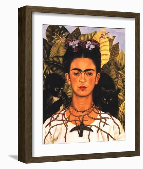 Portrait with Necklace-Frida Kahlo-Framed Premium Giclee Print