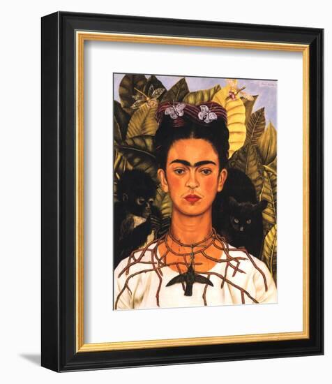 Portrait with Necklace-Frida Kahlo-Framed Art Print