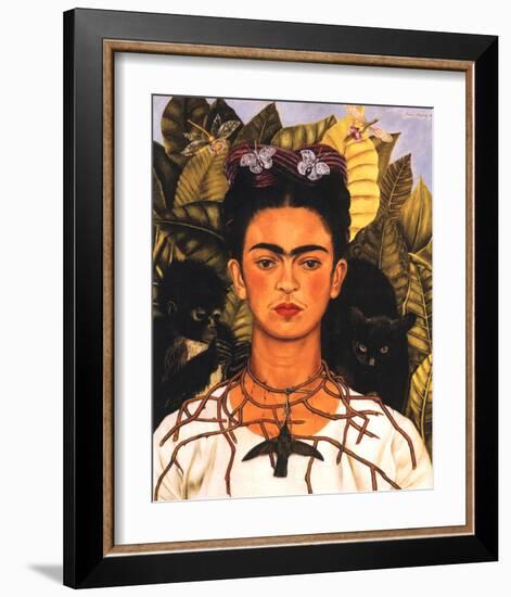 Portrait with Necklace-Frida Kahlo-Framed Art Print