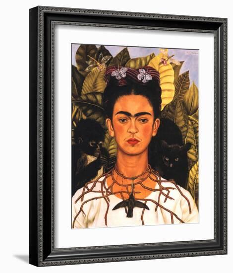 Portrait with Necklace-Frida Kahlo-Framed Art Print