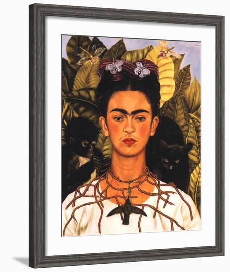 Portrait with Necklace-Frida Kahlo-Framed Art Print