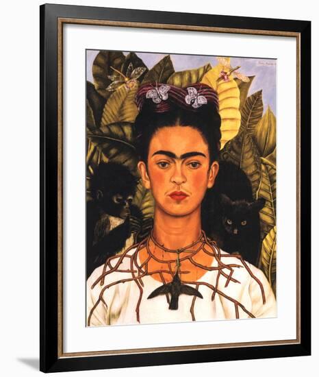 Portrait with Necklace-Frida Kahlo-Framed Art Print