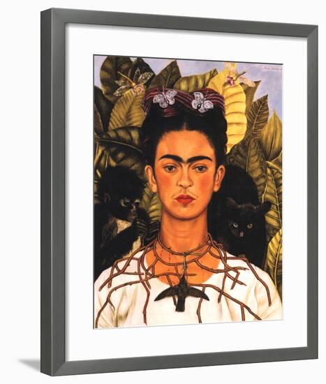 Portrait with Necklace-Frida Kahlo-Framed Art Print