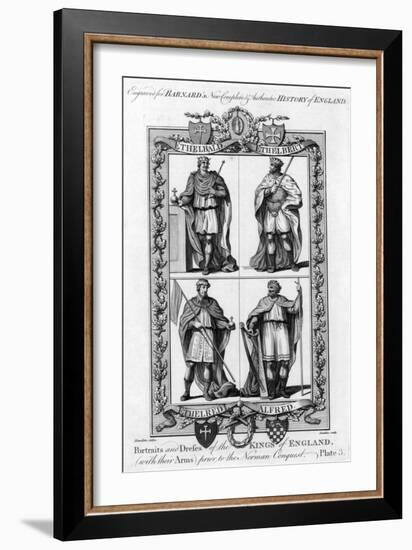 Portraits and Dresses of the Kings of England..., C1783-Hawkins-Framed Giclee Print