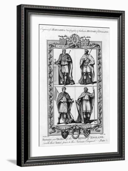 Portraits and Dresses of the Kings of England..., C1783-Hawkins-Framed Giclee Print