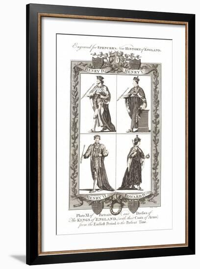 Portraits and Dresses of the Kings of England with Coats of Arms, 1784-null-Framed Giclee Print