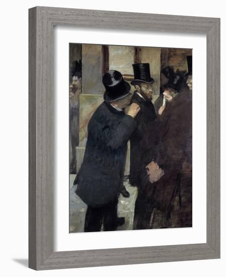 Portraits at the Stock Exchange or A La Bourse by Edgar Degas-null-Framed Photographic Print