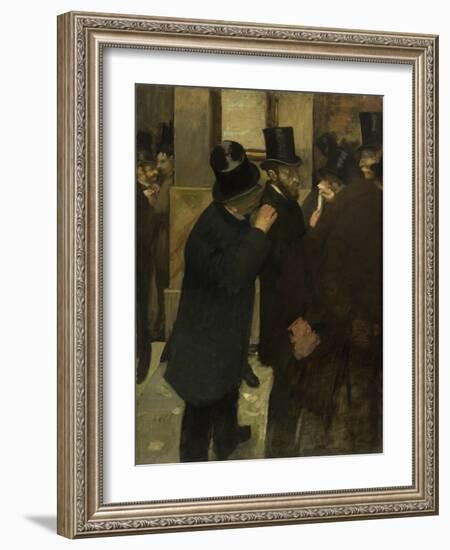 Portraits at the Stock Exchange-Edgar Degas-Framed Giclee Print