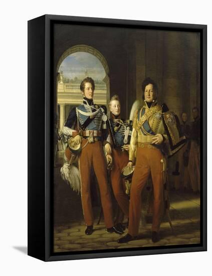 Portraits en pied de Louis-Philippe, duc d'Orléans en uniforme de colonel-g-Louis Hersent-Framed Premier Image Canvas