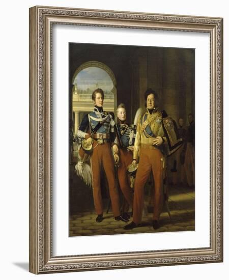 Portraits en pied de Louis-Philippe, duc d'Orléans en uniforme de colonel-g-Louis Hersent-Framed Giclee Print