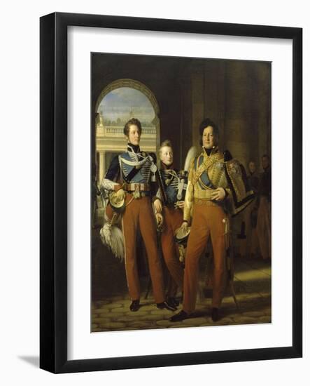 Portraits en pied de Louis-Philippe, duc d'Orléans en uniforme de colonel-g-Louis Hersent-Framed Giclee Print