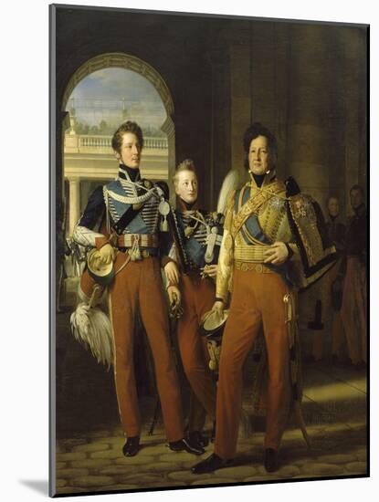 Portraits en pied de Louis-Philippe, duc d'Orléans en uniforme de colonel-g-Louis Hersent-Mounted Giclee Print