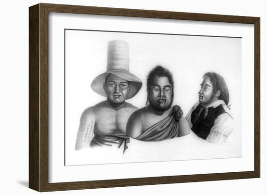 Portraits of Chiefs of the Sandwich Islands, 1819-Alphonse Pellion-Framed Giclee Print