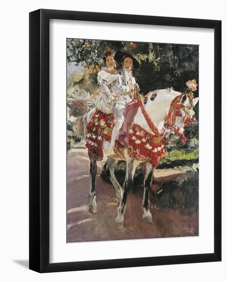 Portraits of Elena and Maria Wearing Old Valencian Dresses-Joaquín Sorolla y Bastida-Framed Art Print