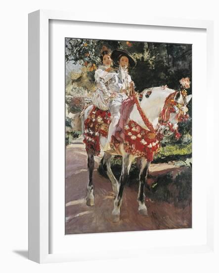 Portraits of Elena and Maria Wearing Old Valencian Dresses-Joaquín Sorolla y Bastida-Framed Art Print