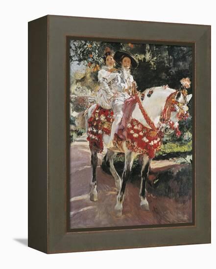 Portraits of Elena and Maria Wearing Old Valencian Dresses-Joaquín Sorolla y Bastida-Framed Stretched Canvas