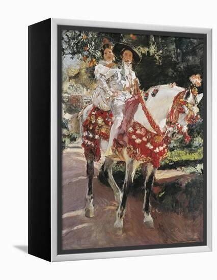 Portraits of Elena and Maria Wearing Old Valencian Dresses-Joaquín Sorolla y Bastida-Framed Stretched Canvas