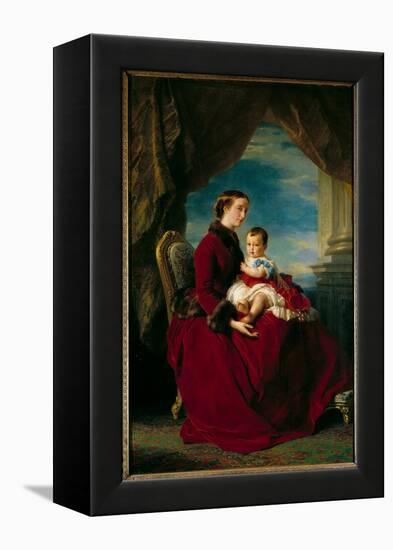 Portraits of Empress Eugenie and Imperial Prince. Eugenie De Montijo (1826-1920), 1857 (Oil on Canv-Franz Xaver Winterhalter-Framed Premier Image Canvas